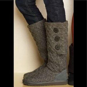 Ugg Lattice Cardy Boots Charcoal Size 7
